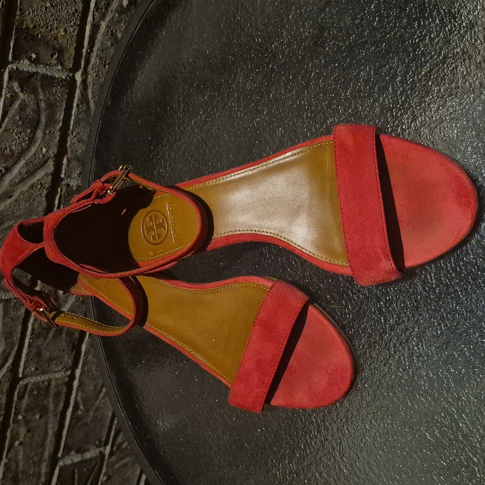Tory Burch Red Wevdge Sandals